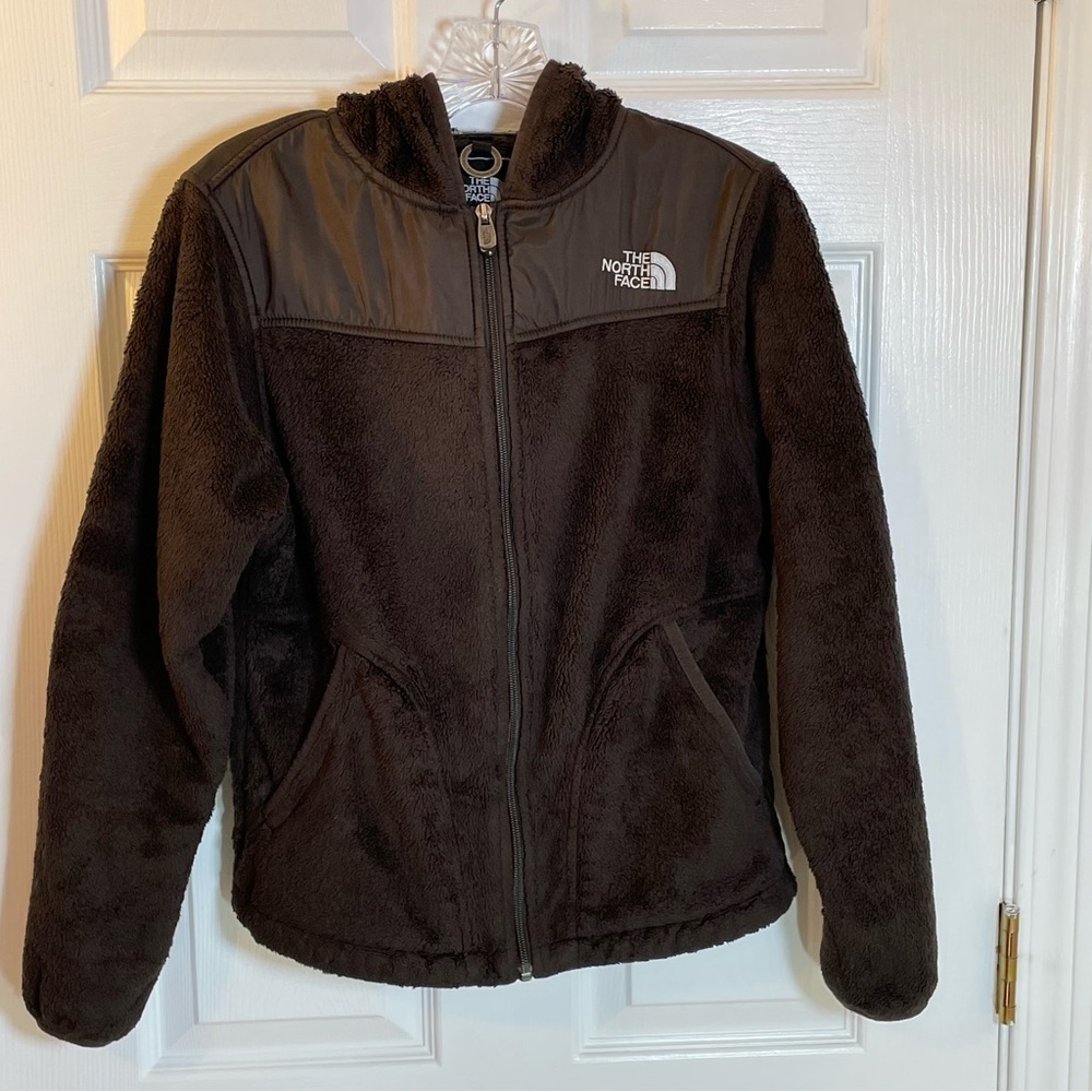The North Face Oso Womens Small Full Zip Fleece Outdoor Hoodie Jacket Dark Brown - Picture 2 of 13